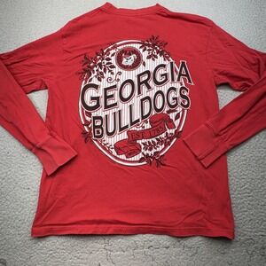 Georgia Bulldogs Shirt Mens Small Red NCAA Football Team Cotton Long Sleeve Tee